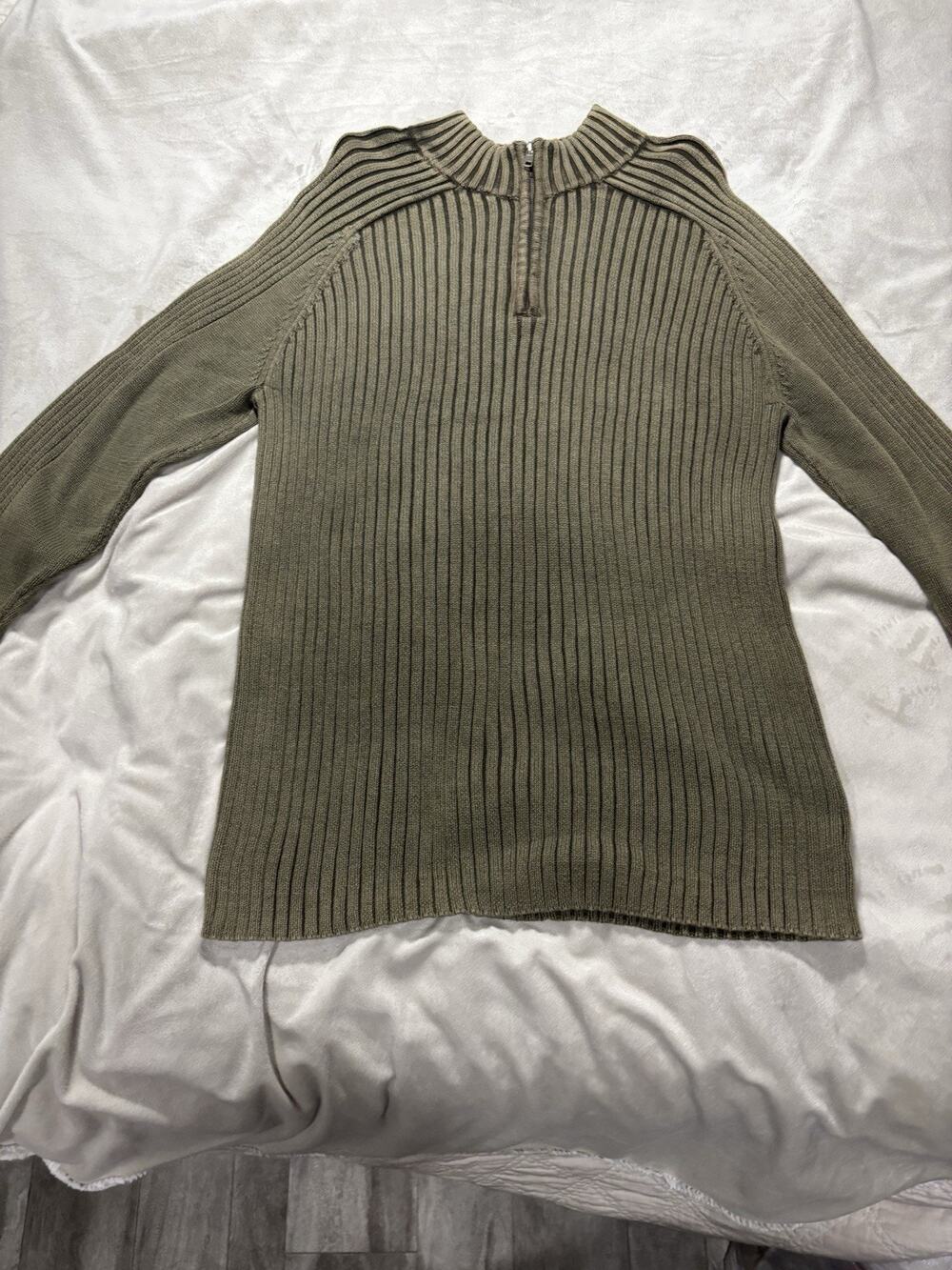 Vintage Arizona Jean Company Green Zip Up Sweater Size Medium Men Women 90s